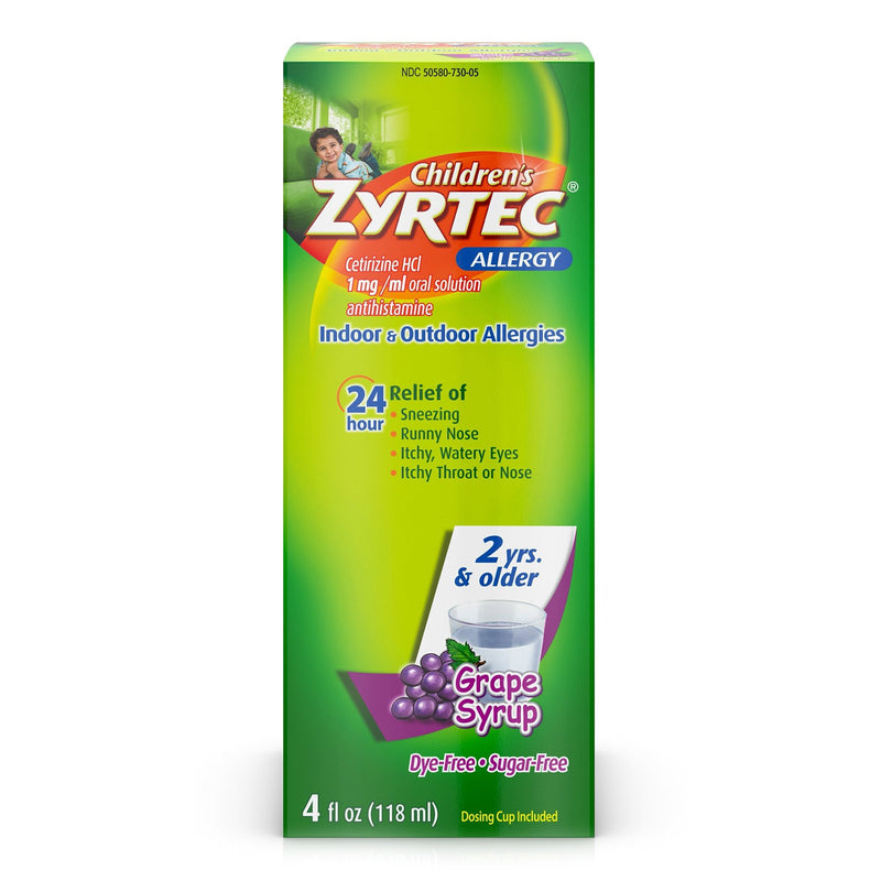 Zyrtec® Children's Allergy Relief 1 mg / 1 mL Strength Solution 4 oz. (1228838_EA) 1/EA