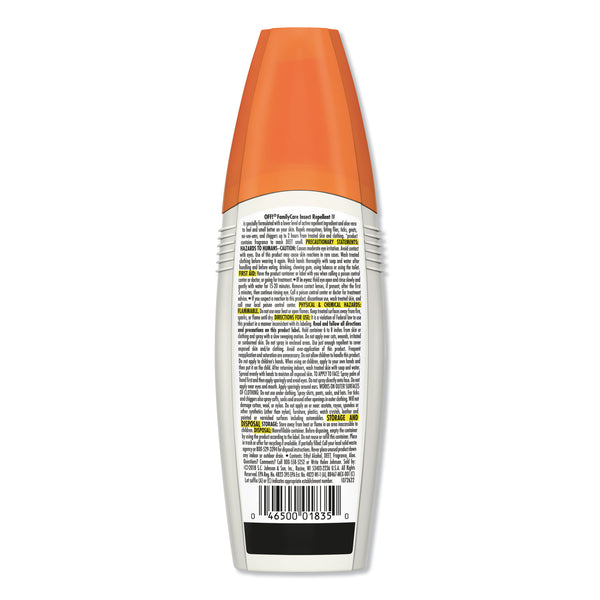 OFF!® FamilyCare Unscented Spray Insect Repellent, 6 oz Spray Bottle, 12/Carton (SJN331348) Case of 12