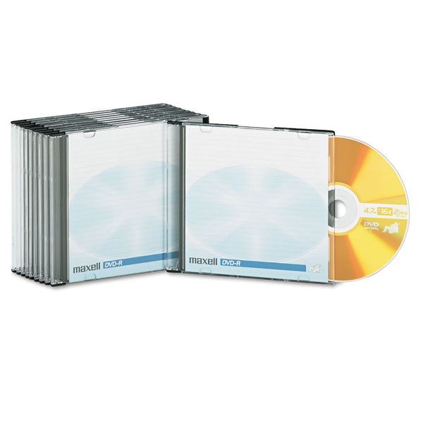 Maxell® DVD-R Recordable Disc, 4.7 GB, 16x, Jewel Case, Gold, 10/Pack (MAX638004) Each