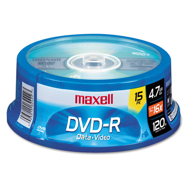 Maxell® DVD-R Recordable Disc, 4.7 GB, 16x, Spindle, Gold, 15/Pack (MAX638006) Pack of 15
