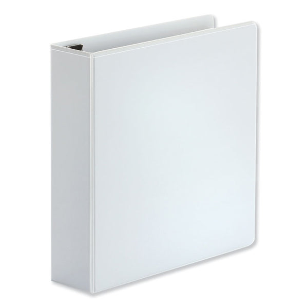 Universal® Deluxe Easy-to-Open D-Ring View Binder, 3 Rings, 2" Capacity, 11 x 8.5, White (UNV30732)