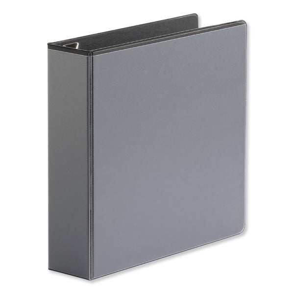 Universal® Deluxe Easy-to-Open D-Ring View Binder, 3 Rings, 2" Capacity, 11 x 8.5, Black (UNV30731)