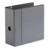 Universal® Deluxe Easy-to-Open D-Ring View Binder, 3 Rings, 5" Capacity, 11 x 8.5, Black (UNV30755)