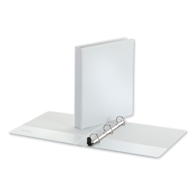 Universal® Deluxe Easy-to-Open D-Ring View Binder, 3 Rings, 1" Capacity, 11 x 8.5, White (UNV30712)