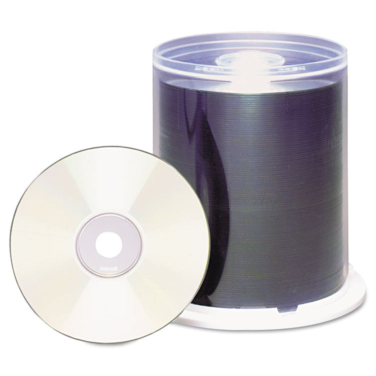 Maxell® CD-R Printable Recordable Disc, 700 MB/80 min, 48x, Spindle, Matte White, 100/Pack (MAX648720) Each