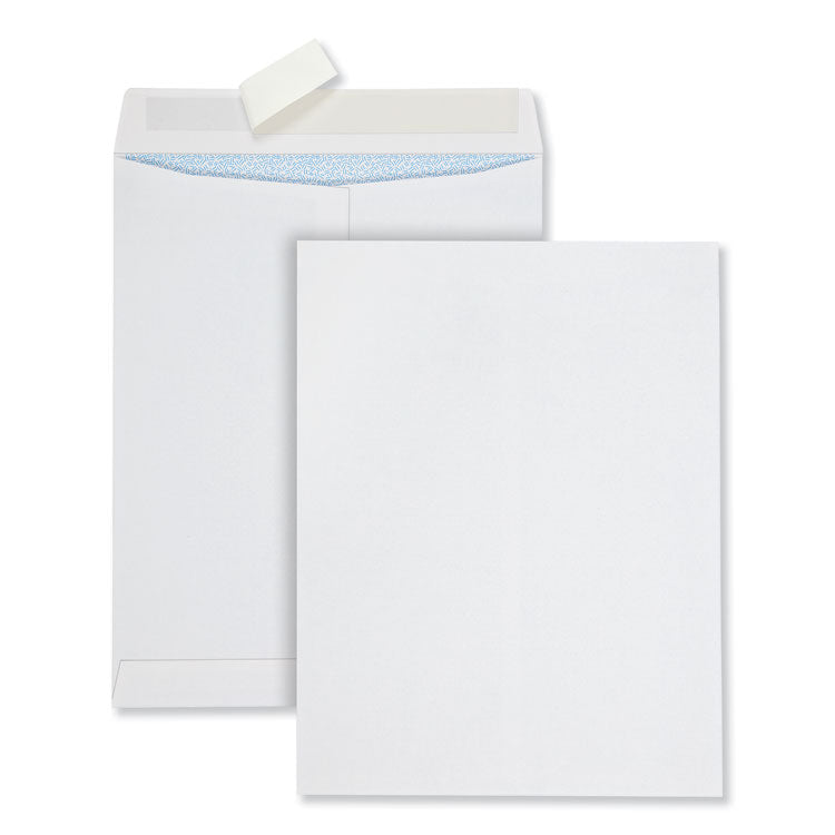 Quality Park™ Redi-Strip Security Tinted Envelope, #13 1/2, Square Flap, Redi-Strip Adhesive Closure, 10 x 13, White, 100/Box (QUA44929) Box of 500