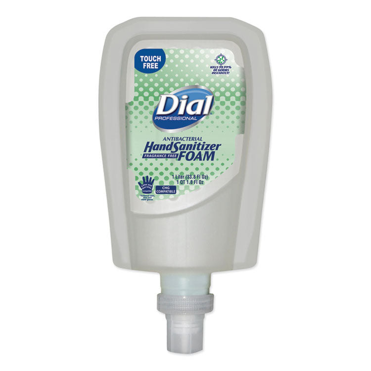 Dial® Professional Antibacterial Foaming Hand Sanitizer Refill for FIT Touch Free Dispenser, 1 L Bottle, Fragrance-Free (DIA16694EA)
