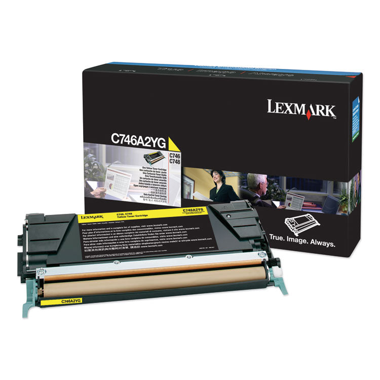 Lexmark™ C746A2YG Toner, 7,000 Page-Yield, Yellow (LEXC746A2YG) Each