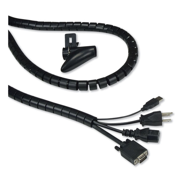 Innovera® Cable Management Coiled Tube, 0.75" Dia x 77.5" Long, Black (IVR39660)