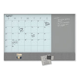 U Brands 3N1 Magnetic Glass Dry Erase Combo Board, 35 x 23, Month View, Gray/White Surface, White Aluminum Frame (UBR3197U0001) Each