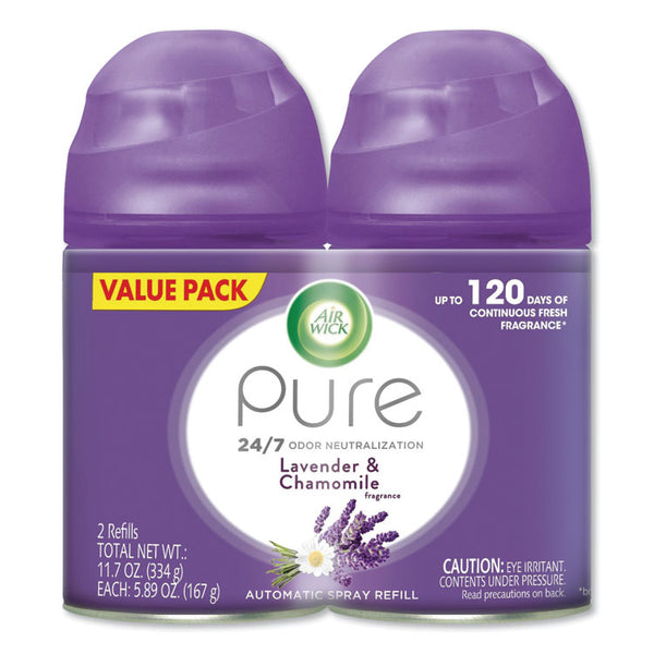 Air Wick® Freshmatic Ultra Spray Refill, Lavender/Chamomile, 5.89 oz Aerosol Spray, 2/Pack, 3 Packs/Carton (RAC85595) Case of 6
