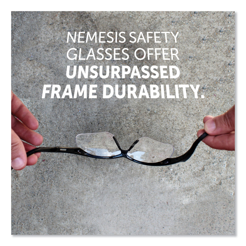 KleenGuard™ Nemesis Safety Glasses, Black Frame, Clear Lens (ANS25676) Each