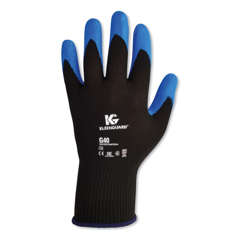 KleenGuard™ G40 Foam NITRILE* Coated Gloves, EN388: 3121X, 8.66" Long, Small (Size 7), Blue/Black, 12 Pairs (ANS40225) Pack of 12