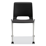 HON Motivate Four-Leg Stacking Chair, Onyx Seat/Black Back, Platinum Base, 2/Carton (HONMG201CU10) Carton of 2