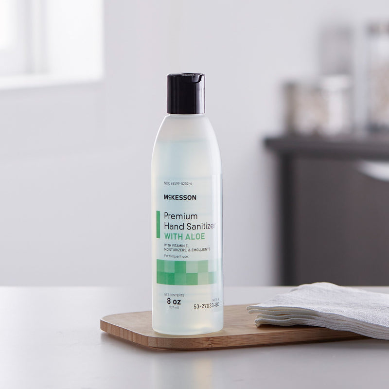 McKesson Premium Hand Sanitizer with Aloe 8 oz. Ethyl Alcohol Gel Bottle (1162514_CS) 48/CS