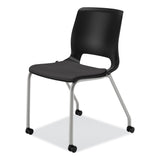 HON Motivate Four-Leg Stacking Chair, Onyx Seat/Black Back, Platinum Base, 2/Carton (HONMG201CU10) Carton of 2