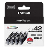 Canon® 6384B008 (CLI-42) ChromaLife100+ Ink, Black/Gray/Light Gray, 4/Pack (CNM6384B008) Each