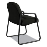 HON® Pillow-Soft 2090 Series Guest Arm Chair, Leather Upholstery, 31.25" x 35.75" x 36", Black Seat, Black Back, Black Base (HON2093SR11T)