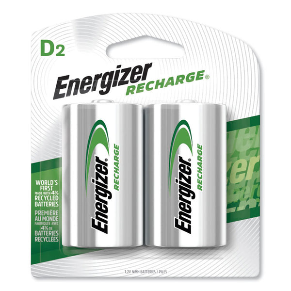 Energizer® NiMH Rechargeable D Batteries, 1.2 V, 2/Pack (EVENH50BP2) Pack of 2