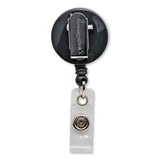 SICURIX® Swivel-Style Spring-Clip ID Card Reel, 30" Extension, Black (BAU68844) Each