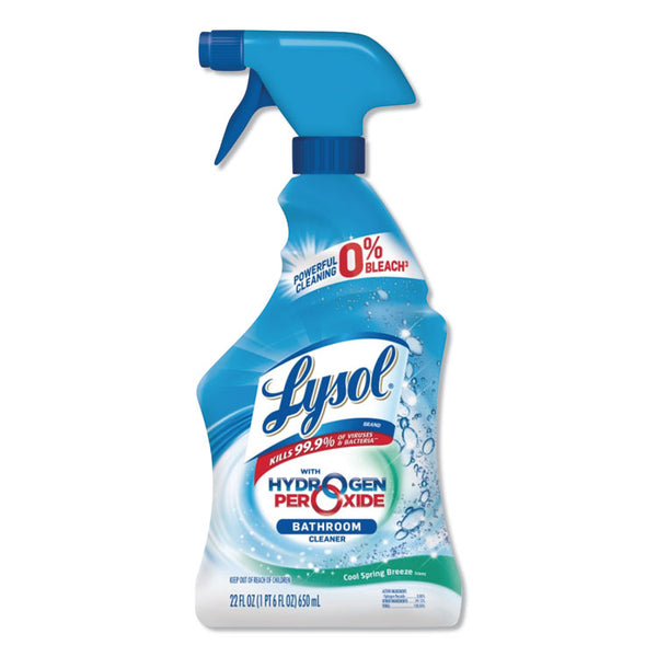 LYSOL® Brand Bathroom Cleaner with Hydrogen Peroxide, Cool Spring Breeze, 22 oz Trigger Spray Bottle, 12/Carton (RAC85668CT)