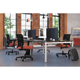 HON® Convergence Mid-Back Task Chair, Synchro-Tilt and Seat Glide, Supports Up to 275 lb, Red Seat, Black Back/Base (HONCMY1ACU67)