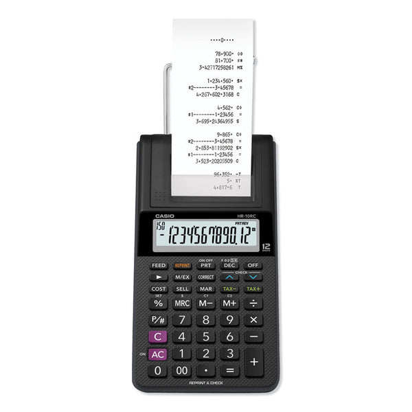 Casio® HR-10RC Handheld Portable Printing Calculator, Black Print, 1.6 Lines/Sec (CSOHR10RC) Each