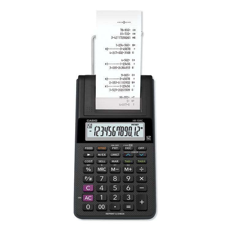 Casio® HR-10RC Handheld Portable Printing Calculator, Black Print, 1.6 Lines/Sec (CSOHR10RC) Each