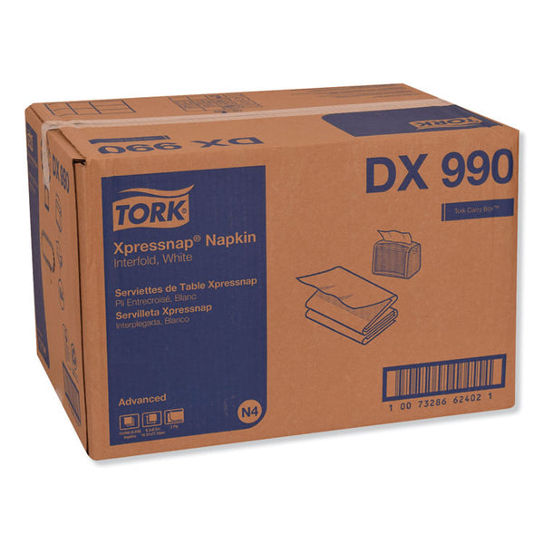 Tork® Xpressnap Interfold Dispenser Napkins, 2-Ply, 6.5" x 8.5", White, 6000/Carton (TRKDX990)
