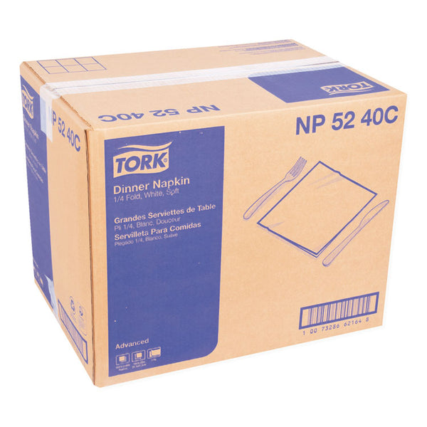 Tork® Advanced Dinner Napkins, 2-Ply, 15" x 16.25", White, 375/Pack, 8 Packs/Carton (TRKNP5240C)