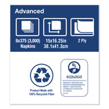 Tork® Advanced Dinner Napkins, 2-Ply, 15" x 16.25", White, 375/Pack, 8 Packs/Carton (TRKNP5240C)