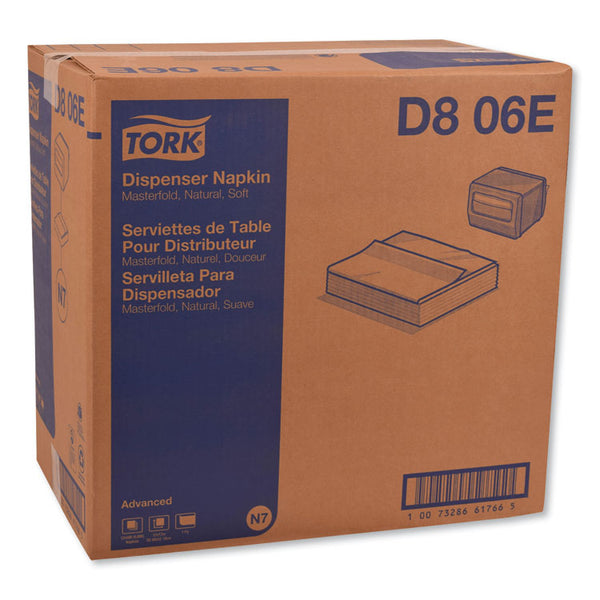 Tork® Advanced Masterfold Dispenser Napkin, 1-Ply, 12" x 17", Natural, 500/PK, 12PK/CT (TRKD806E)