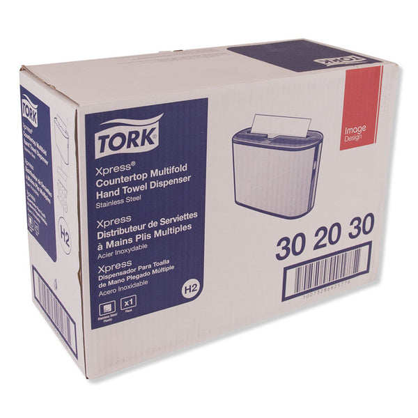 Tork® Xpress Countertop Towel Dispenser, 12.68 x 4.56 x 7.92, Stainless Steel/Black (TRK302030)