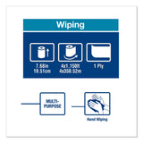 Tork® Basic Paper Wiper Roll Towel, 1-Ply, 7.68" x 1,150 ft, White, 4 Rolls/Carton (TRK291370)