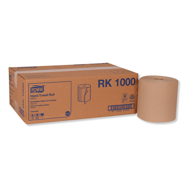 Tork® Hardwound Roll Towel, 1-Ply, 7.88" x 1,000 ft, Natural, 6 Rolls/Carton (TRKRK1000)