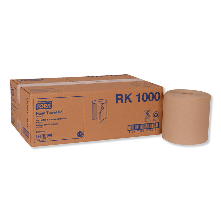 Tork® Hardwound Roll Towel, 1-Ply, 7.88" x 1,000 ft, Natural, 6 Rolls/Carton (TRKRK1000) Case of 6