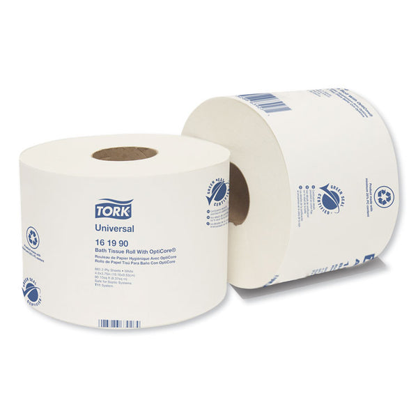 Tork® Universal Bath Tissue Roll with OptiCore, Septic Safe, 2-Ply, White, 865 Sheets/Roll, 36/Carton (TRK161990)