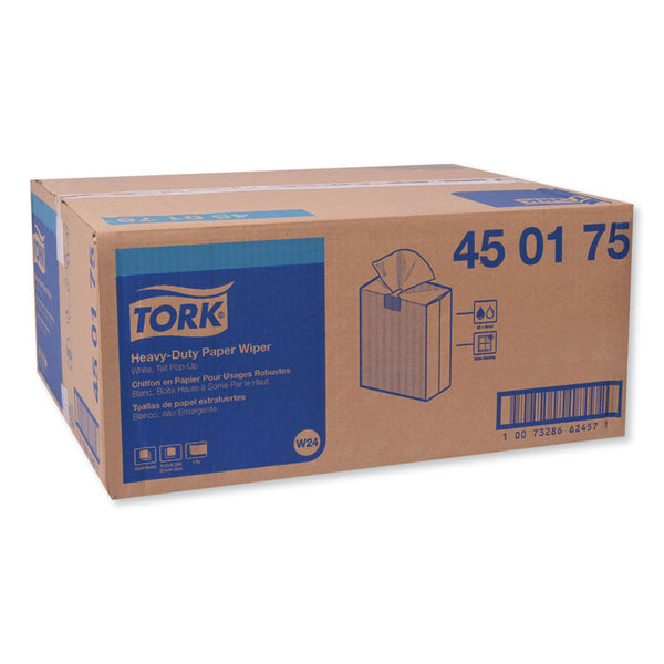Tork® Heavy-Duty Paper Wiper, 1-Ply, 9.25 x 16.25, Unscented, White, 90 Wipes/Box, 10 Boxes/Carton (TRK450175)