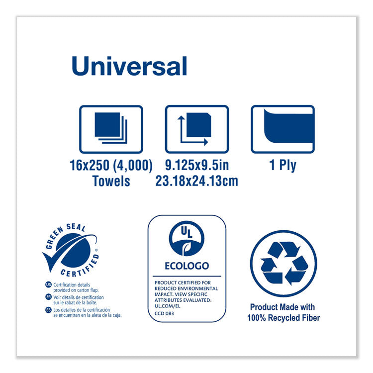 Tork® Multifold Hand Towel, 1-Ply, 9.13 x 9.5, Natural, 250/Pack, 16 Packs/Carton (TRKMK520A)