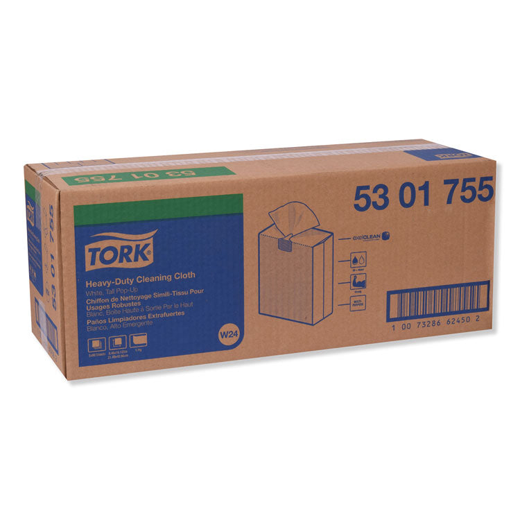 Tork® Heavy-Duty Cleaning Cloth, 8.46 x 16.13, White, 80/Box, 5 Boxes/Carton (TRK5301755) Case of 400