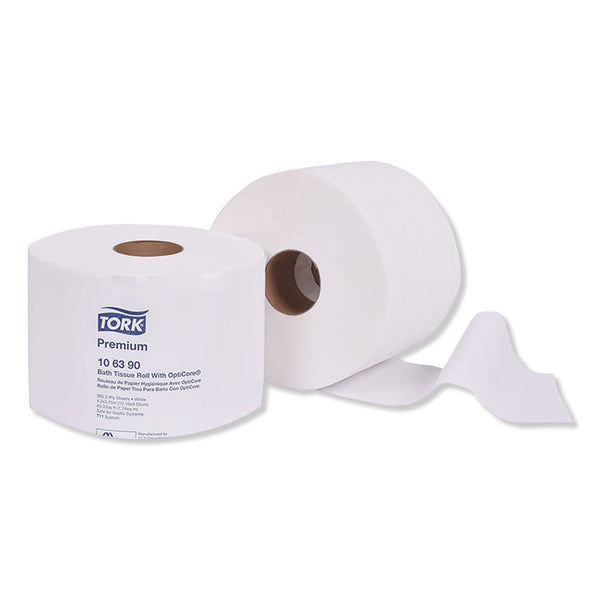 Tork® Premium Bath Tissue Roll with OptiCore, Septic Safe, 2-Ply, White, 800 Sheets/Roll, 36/Carton (TRK106390) Case of 36