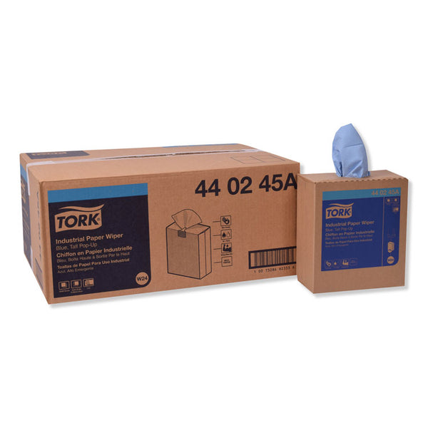 Tork® Industrial Paper Wiper, 4-Ply, 8.54 x 16.5, Unscented, Blue, 90 Towels/Box, 10 Boxes/Carton (TRK440245A)