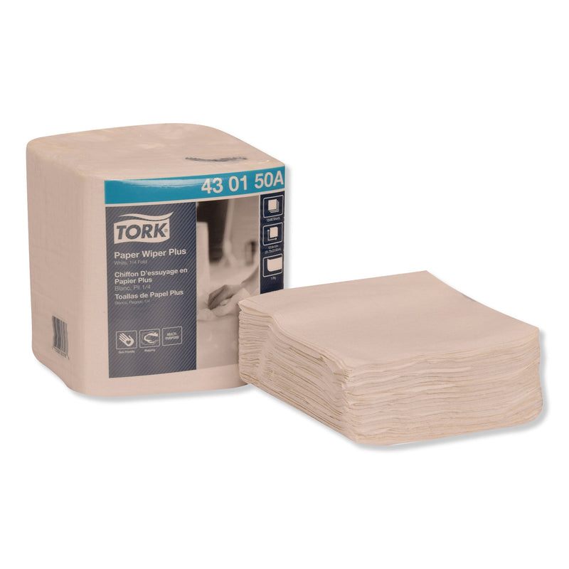 Tork Paper Wiper Plus, 12.5 x 13, White, 1/4 Fold, 90/Pack, 12 Packs/Carton (TRK430150A) Case of 12