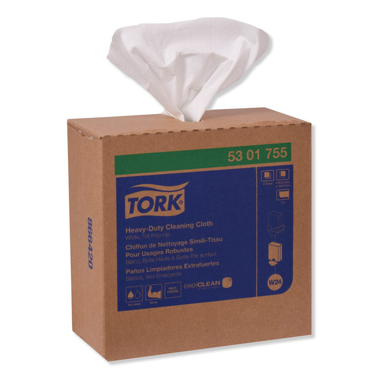 Tork® Heavy-Duty Cleaning Cloth, 8.46 x 16.13, White, 80/Box, 5 Boxes/Carton (TRK5301755) Case of 400