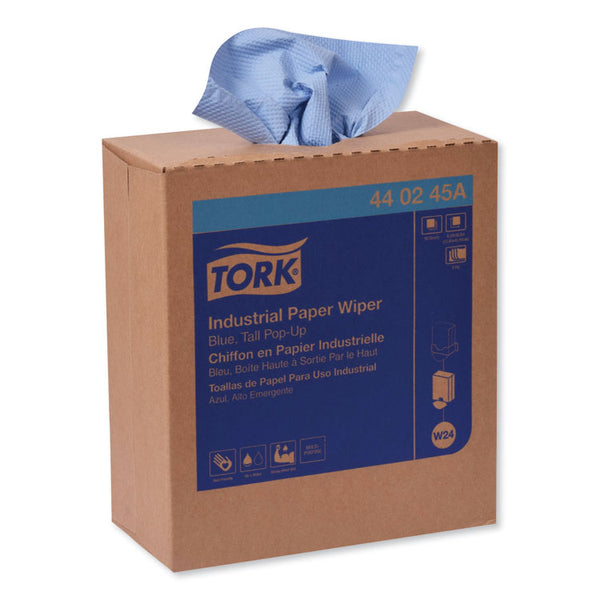 Tork® Industrial Paper Wiper, 4-Ply, 8.54 x 16.5, Unscented, Blue, 90 Towels/Box, 10 Boxes/Carton (TRK440245A)