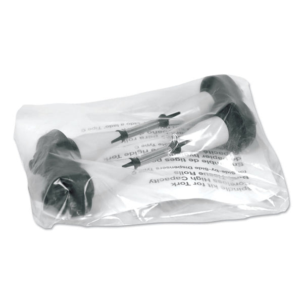 Tork® Coreless High Capacity Spindle Kit, Plastic, 3.66" Roll Size, Type C, Gray, 2 per Kit (TRK473040)