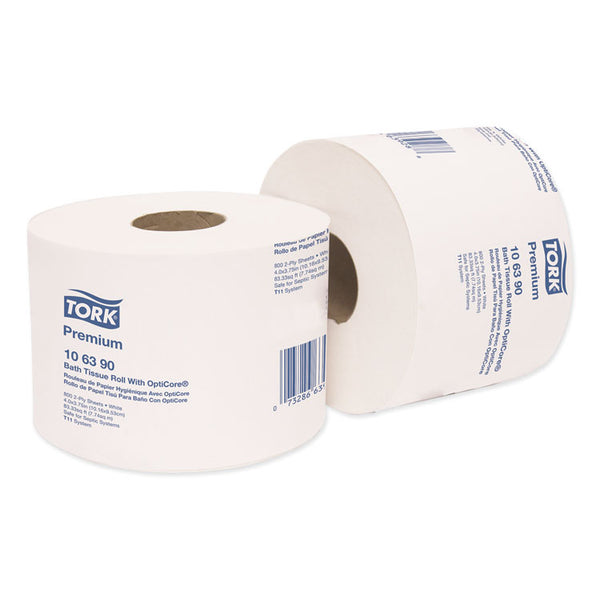 Tork® Premium Bath Tissue Roll with OptiCore, Septic Safe, 2-Ply, White, 800 Sheets/Roll, 36/Carton (TRK106390) Case of 36