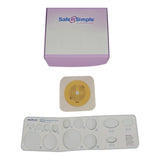 Safe n Simple™ Ostomy Barrier Trim to Fit, Standard Wear Flexible Tape 70 mm Flange Up to 2-1/4 Inch Opening 5 X 5 Inch (1245143_BX) 10/BX