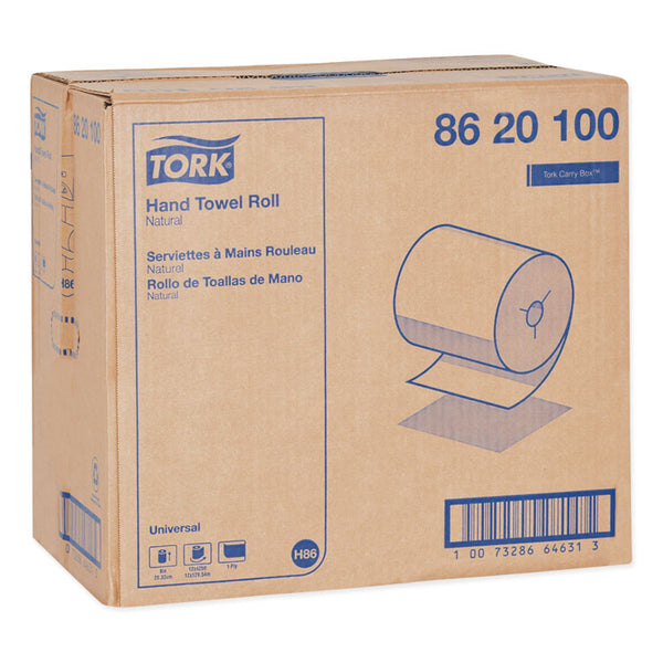 Tork® Universal Hand Towel Roll, Notched, 1-Ply, 8" x 425 ft, Natural, 12 Rolls/Carton (TRK8620100)