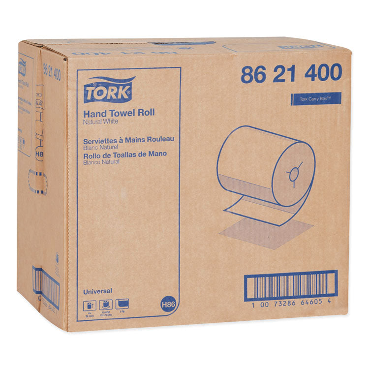 Tork® Universal Hand Towel Roll, Notched, 1-Ply, 8" x 425 ft, Natural White, 12 Rolls/Carton (TRK8621400) Case of 12